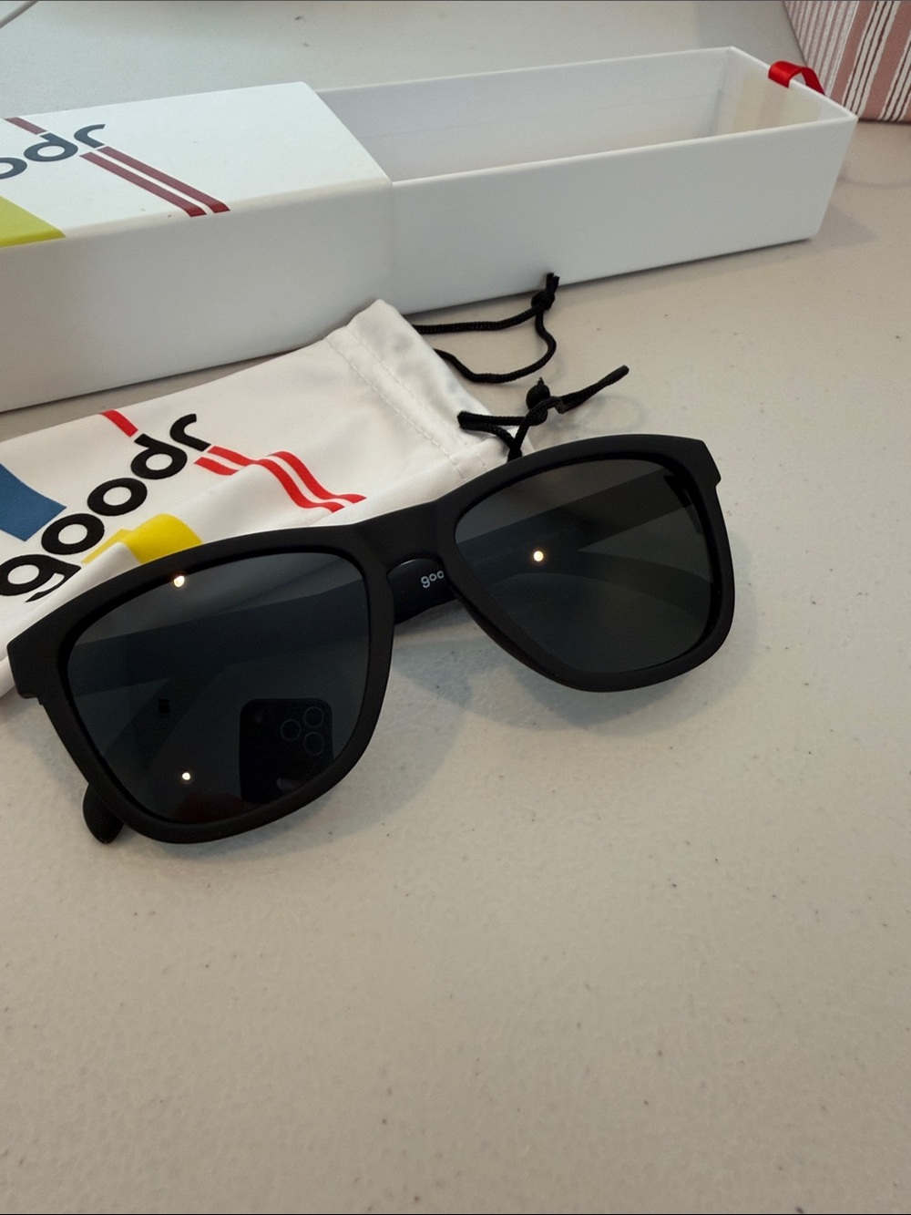 Goodr Black Sunglasses- matte black  like new